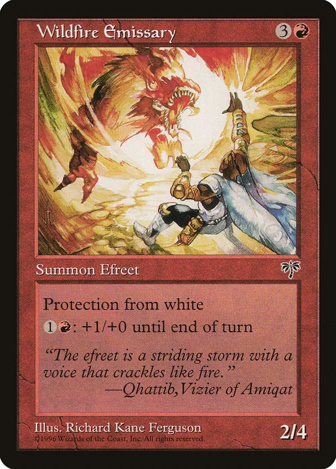 1996 Mirage Wildfire Emissary uncommon #203 uncommon card image