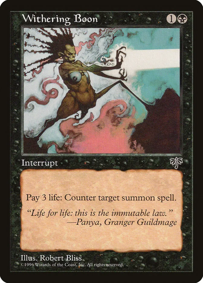 1996 Mirage Withering Boon uncommon #152 uncommon card image