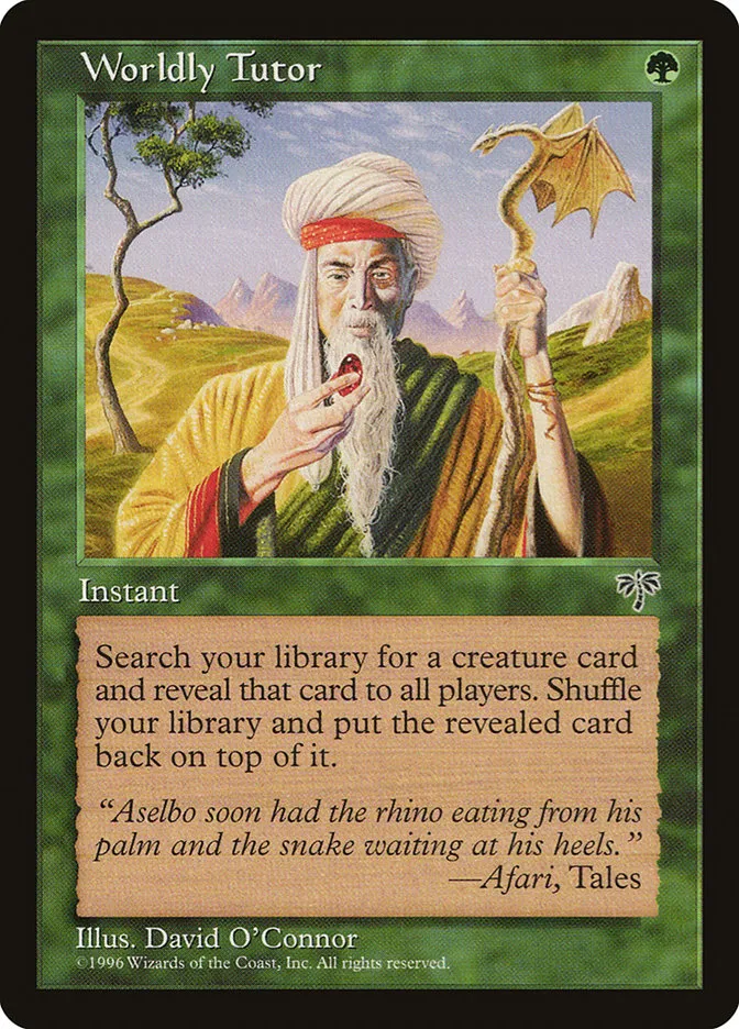 1996 Mirage Worldly Tutor uncommon #255 uncommon card image