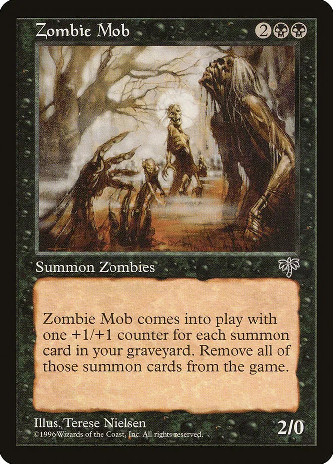 1996 Mirage Zombie Mob uncommon #153 uncommon card image