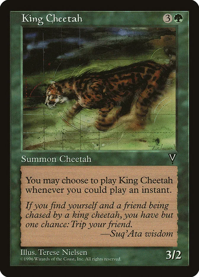 1996 Multiverse Gift Box King Cheetah rare #10 unlisted card image