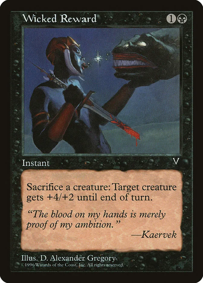 1996 Multiverse Gift Box Wicked Reward rare #7 unlisted card image