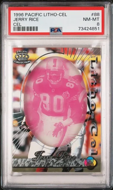 1996 Pacific Litho-Cel Cel Jerry Rice #88 card image