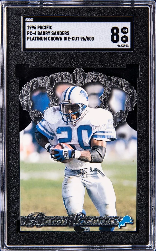 1996 Pacific Platinum Crown Die-Cut Barry Sanders #PC-4 card image