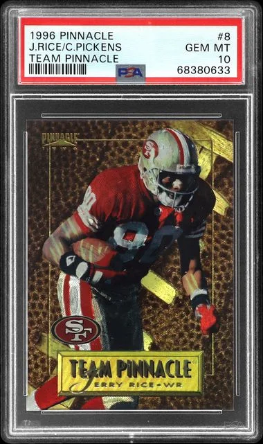 1996 Pinnacle Carl Pickens/Jerry Rice Team Pinnacle #8 card image
