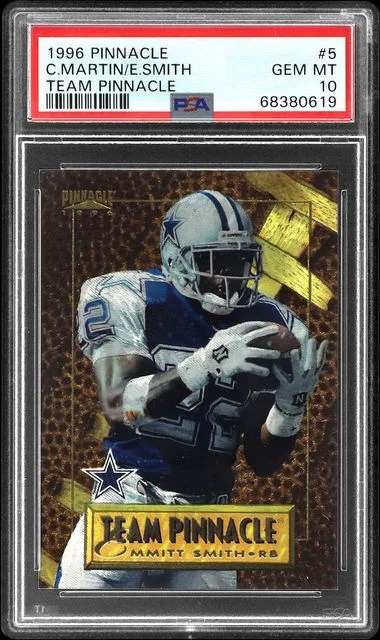 1996 Pinnacle Curtis Martin/Emmitt Smith Team Pinnacle #5 card image