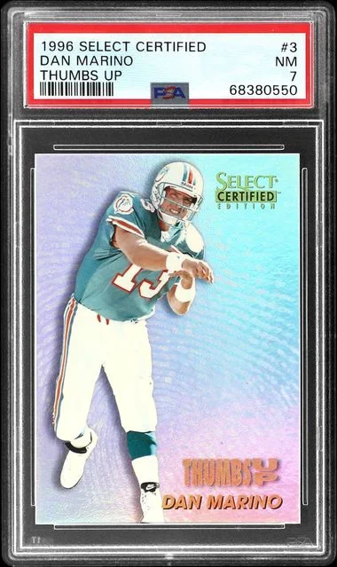 1996 Pinnacle Dan Marino Select Certified Thumbs Up #3 card image