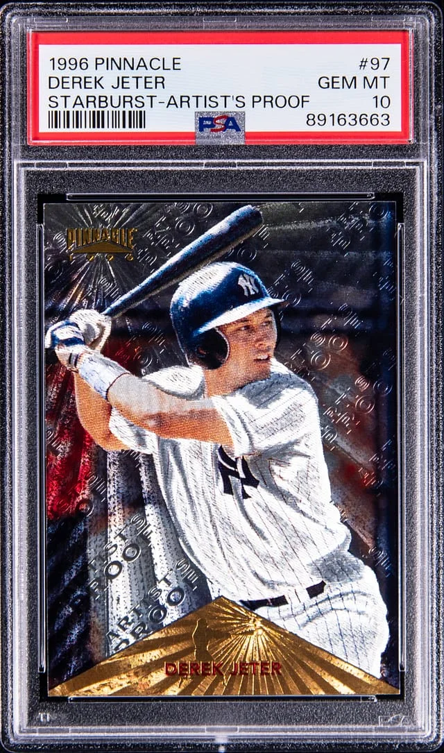1996 Pinnacle Derek Jeter Starburst Artist's Proof #97 card image