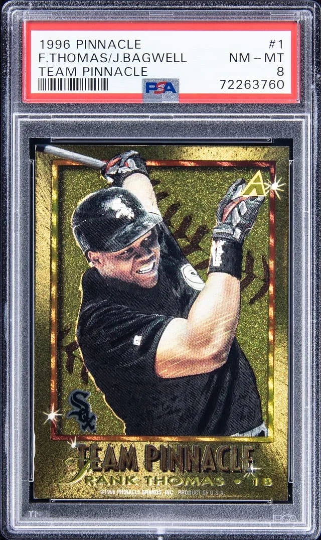 1996 Pinnacle Frank Thomas/Jeff Bagwell Team Pinnacle #1 card image