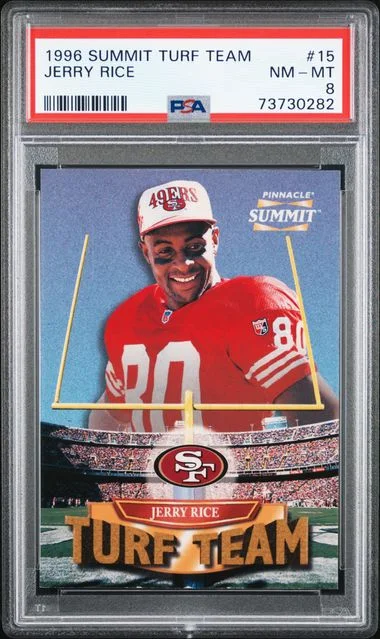 1996 Pinnacle Jerry Rice Summit Turf Team #15 card image