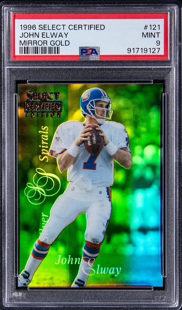 1996 Pinnacle John Elway Select Certified Premium Stock Mirror Red #121 card image
