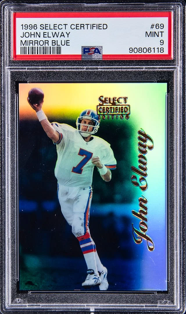 1996 Pinnacle John Elway Select Certified Mirror Blue #69 card image