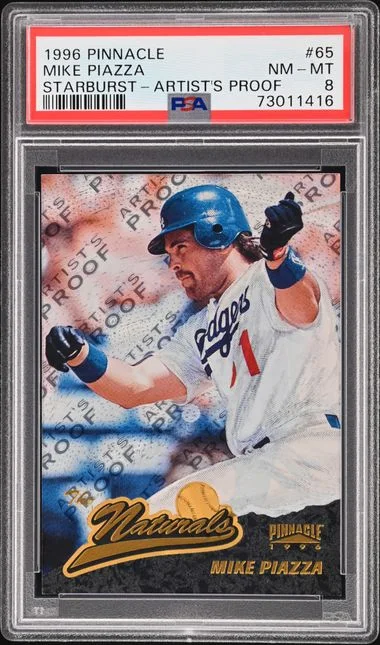 1996 Pinnacle Mike Piazza Starburst Artist's Proof #65 card image
