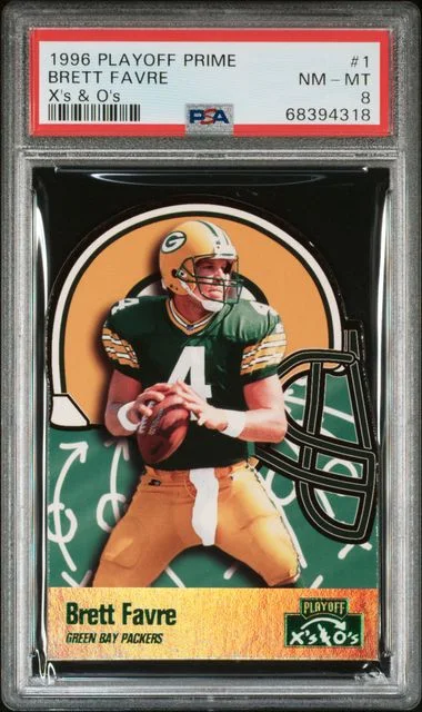 1996 Playoff Brett Favre Prime X's & O's #1 card image