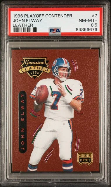 1996 Playoff Contenders John Elway Leather #7 card image