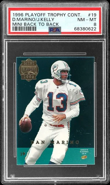 1996 Playoff Dan Marino/Jim Kelly Trophy Contenders Mini Back To Back #19 card image
