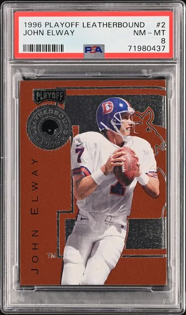 1996 Playoff John Elway Leatherbound #2 card image
