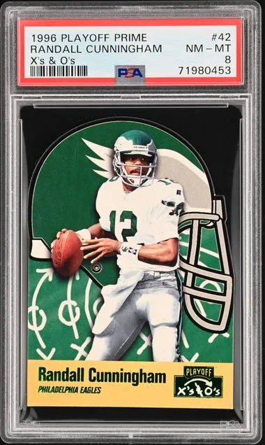 1996 Playoff Randall Cunningham Prime X'S & O'S #42 card image