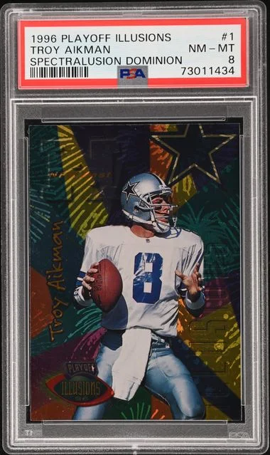 1996 Playoff Troy Aikman Illusions Spectralusion Dominion #1 card image
