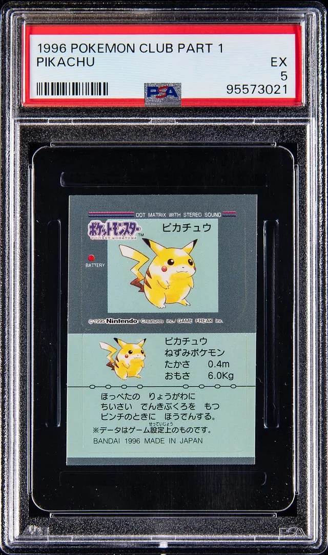 1996 Pokemon Club Part Pikachu #1 card image