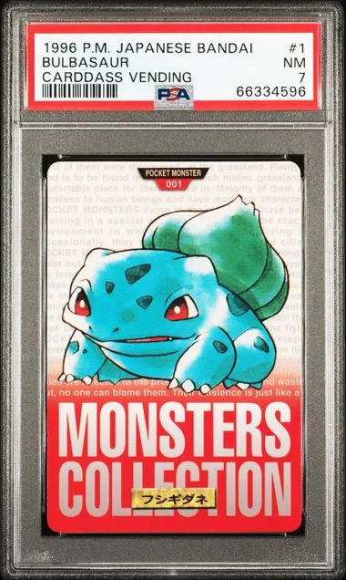 1996 Pokemon Japanese Bandai Carddass Vending Bulbasaur #1 card image