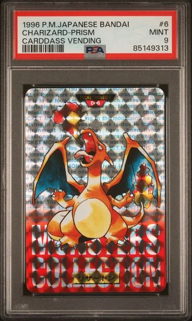 1996 Pokemon Japanese Bandai Carddass Vending Charizard-Prism #6 card image
