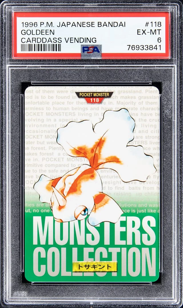 1996 Pokemon Japanese Bandai Carddass Vending Goldeen #118 card image