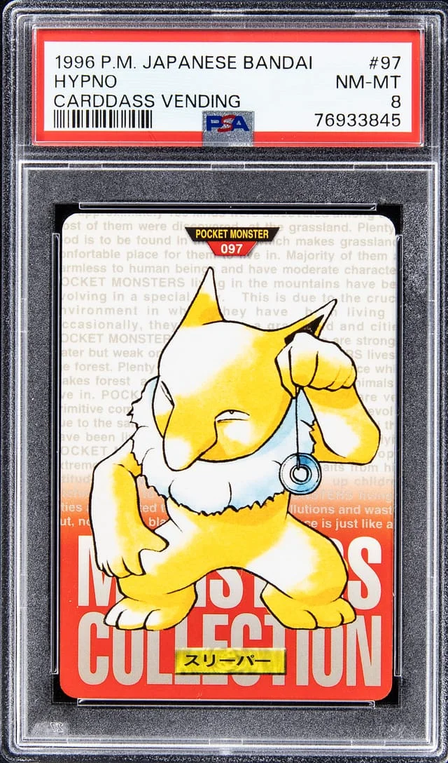 1996 Pokemon Japanese Bandai Carddass Vending Hypno #97 card image