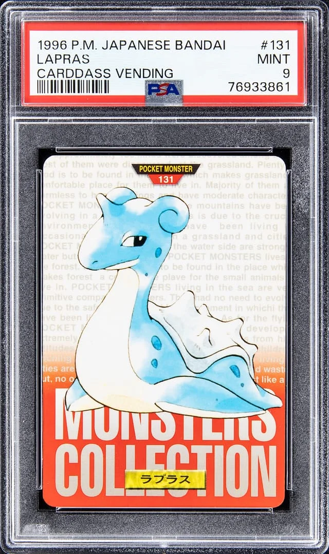 1996 Pokemon Japanese Bandai Carddass Vending Lapras #131 card image