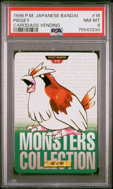 1996 Pokemon Japanese Bandai Carddass Vending Pidgey #16 card image