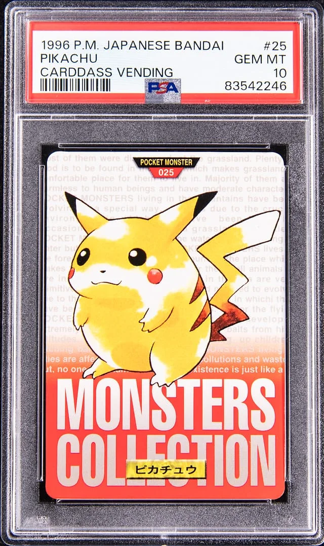 1996 Pokemon Japanese Bandai Carddass Vending Pikachu #25 card image