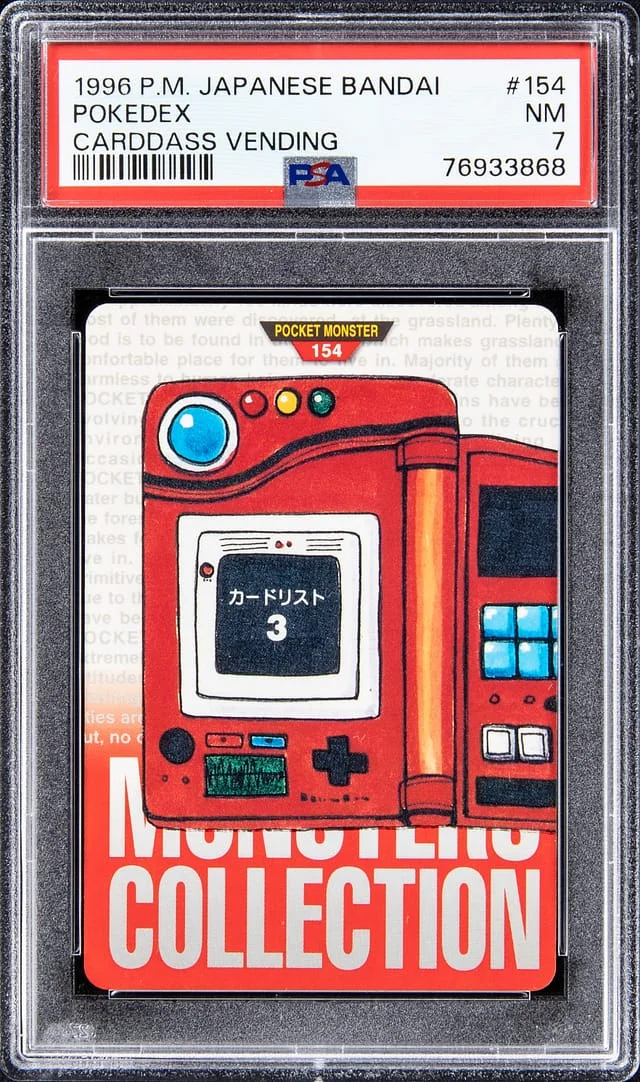 1996 Pokemon Japanese Bandai Carddass Vending Pokedex #154 card image