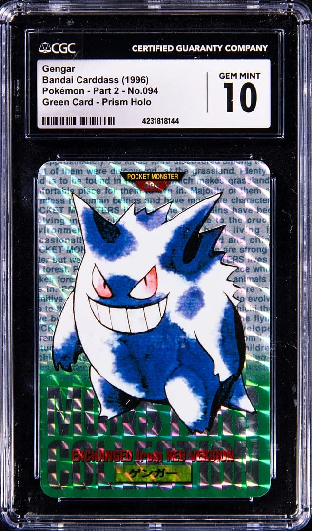 1996 Pokemon Part 2 Green Card - Prism Holofoil Gengar #094 card image