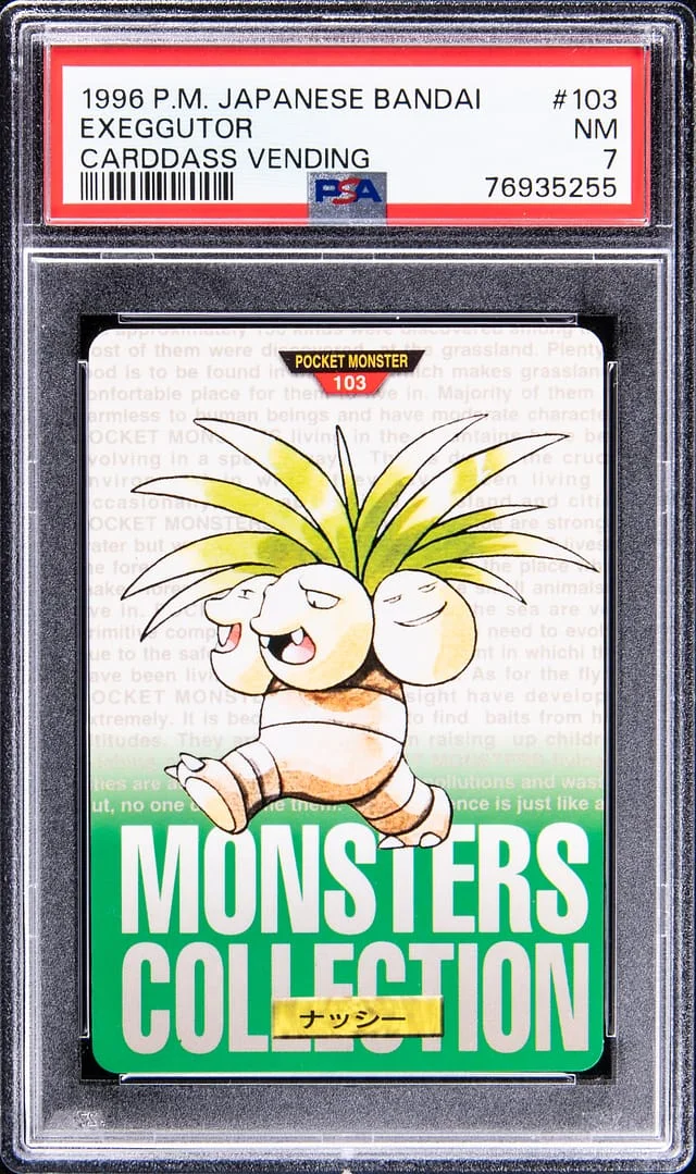 1996 Pokemon Pocket Monster Japanese Bandai Carddass Vending Exeggutor #103 card image