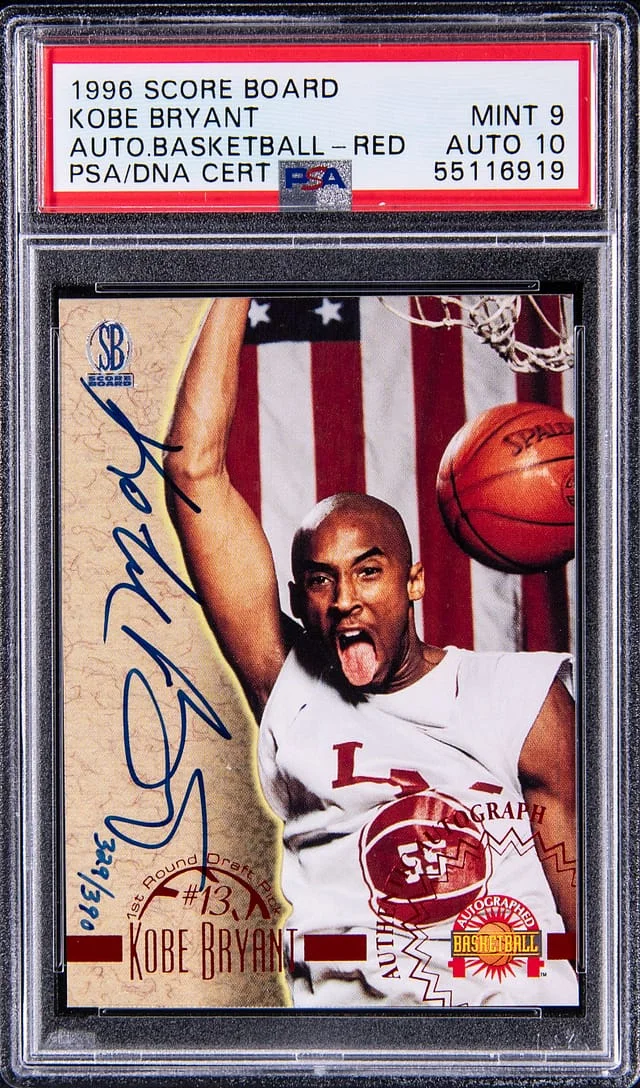 1996 Score Board Autograph Basketball Red Kobe Bryant #no-number card image