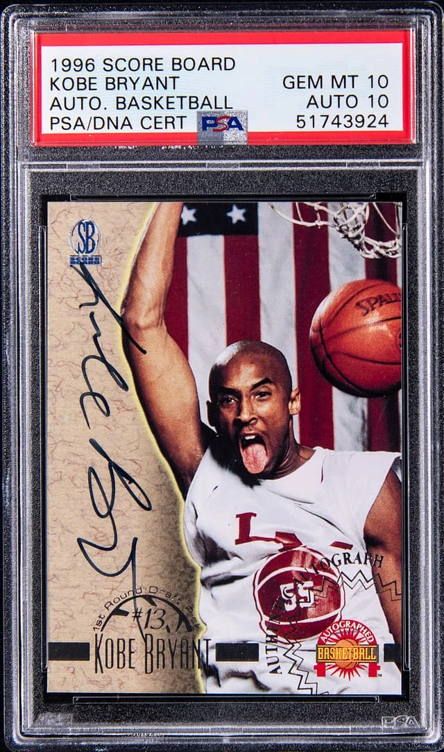 1996 Score Board Autographed Basketball # Kobe Bryant #no-number card image