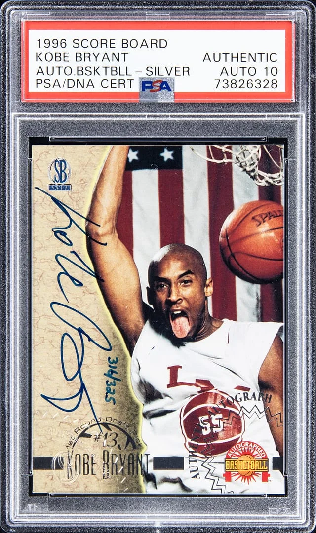 1996 Score Board Autographed Basketball Silver Kobe Bryant #no-number card image