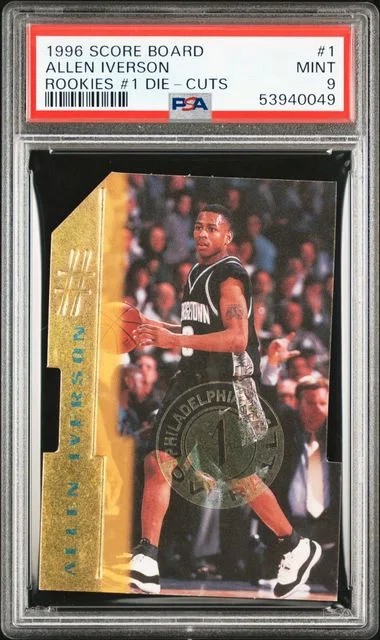 1996 Score Board Die-Cuts #1 Allen Iverson Basketball Rookies #1 card image