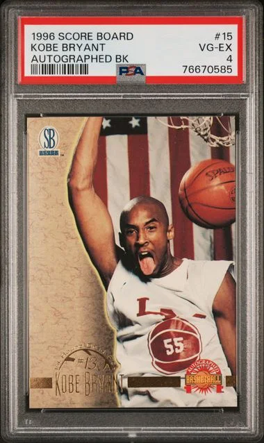 1996 Score Board Kobe Bryant Autographed Basketball #15 card image
