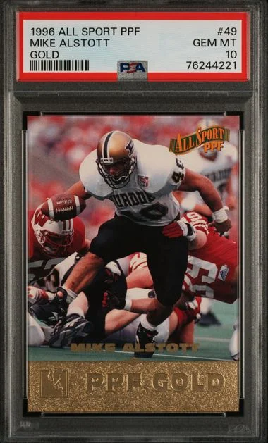 1996 Score Board Mike Alstott All Sport Ppf Gold #49 card image