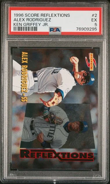 1996 Score Ken Griffey Jr./Alex Rodriguez Reflextions #2 card image