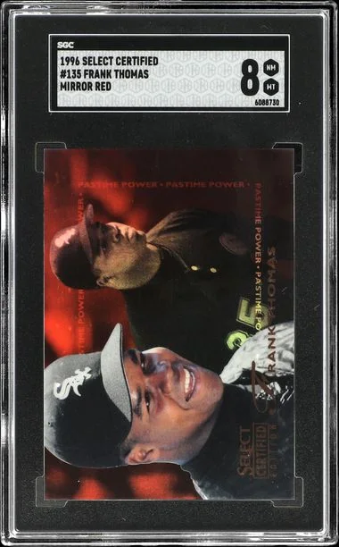 1996 Select Frank Thomas Certified Mirror Red #135 card image