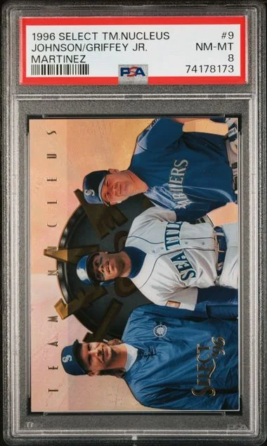 1996 Select Griffey Jr./Johnson/Martinez Team Nucleus #9 card image