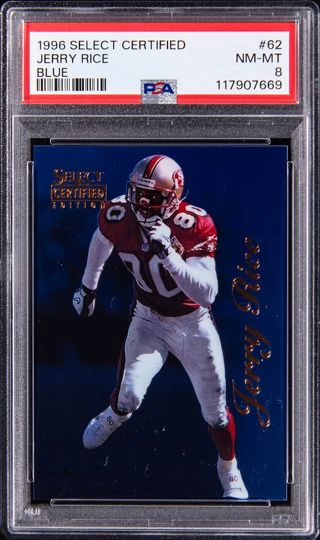 1996 Select Jerry Rice Certified Blue #62 card image