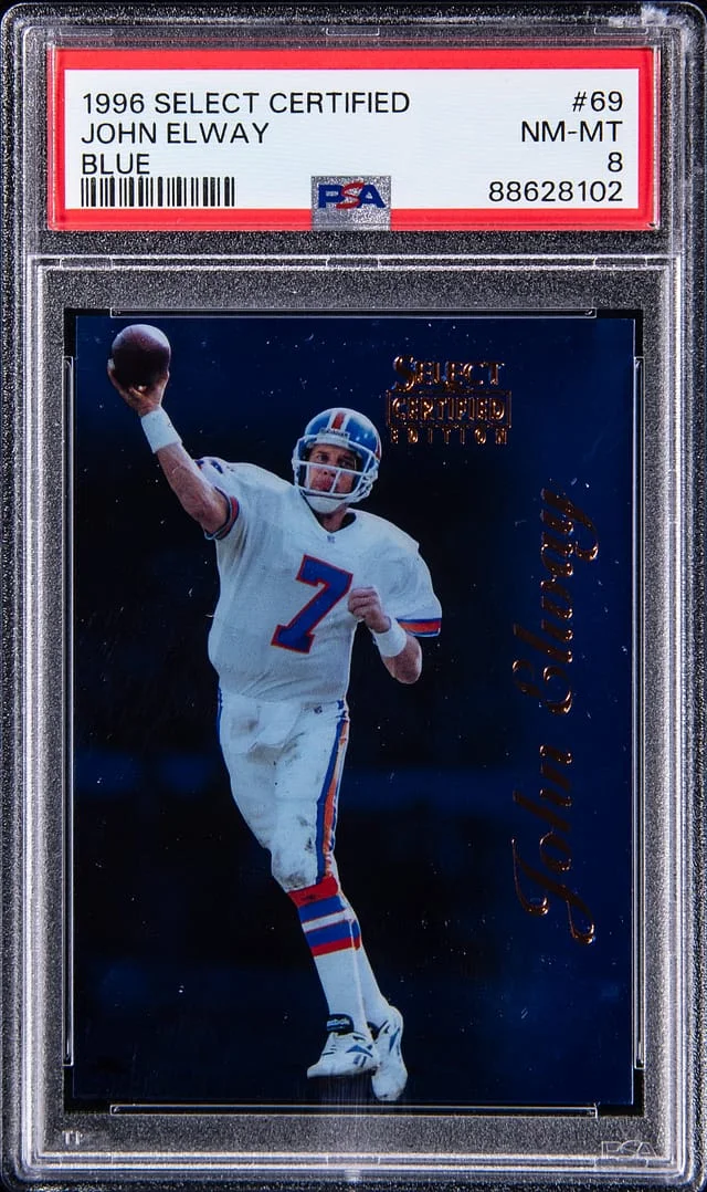1996 Select John Elway Certified Blue #69 card image