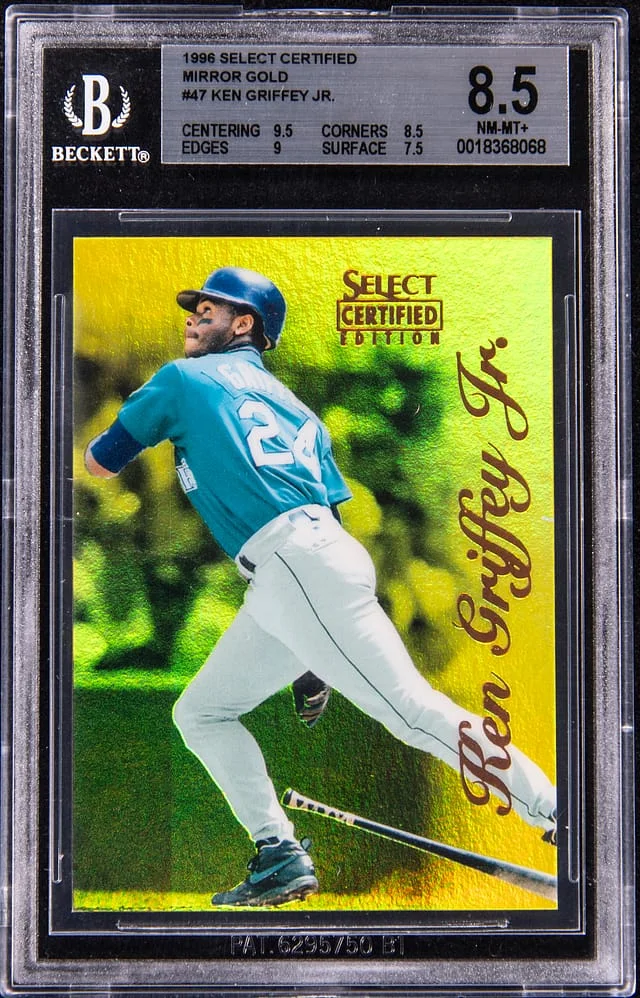 1996 Select Ken Griffey Jr. /30 Certified Mirror Gold #47 card image