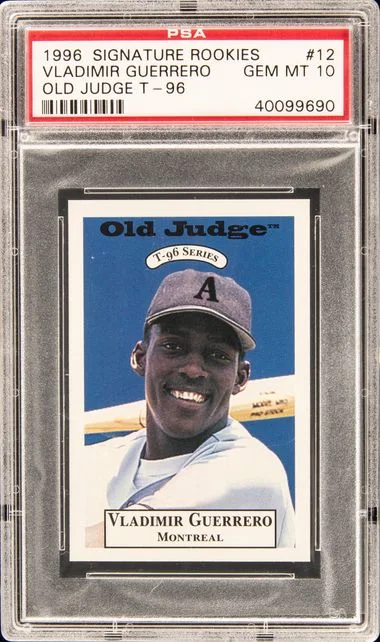 1996 Signature Rookies Old Judge T96 Old Judge T-96 Vladimir Guerrero #12 card image