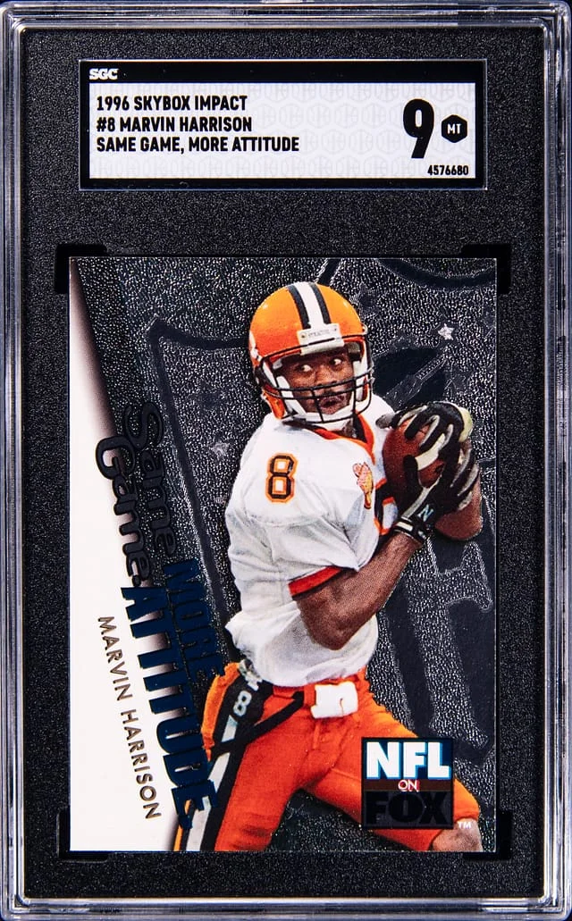 1996 SkyBox Impact Marvin Harrison Same Game, More Attitude #8 card image