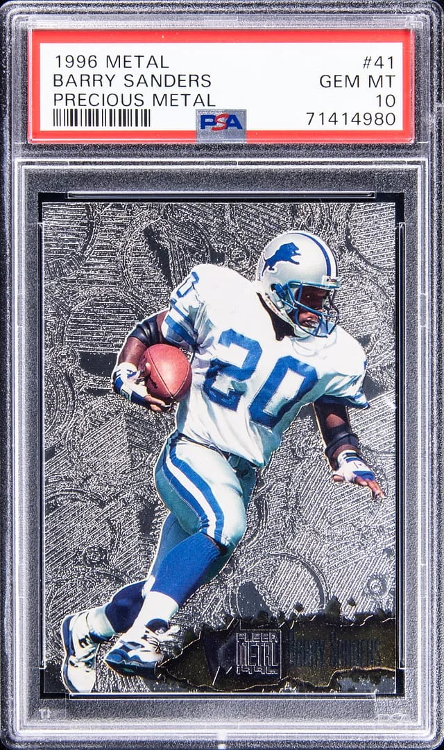 1996 SkyBox Metal Universe Barry Sanders Precious Metal #41 card image