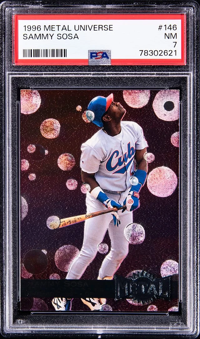 1996 SkyBox Metal Universe Sammy Sosa #146 card image